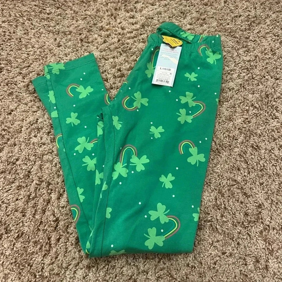 NWT new cat & jack large 10 12 st Patrick’s day green patty’s leggings shamrock - Picture 1 of 5